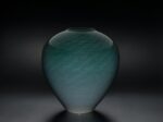 緑彩花器「潮騒」　H35×直径33cm　磁土