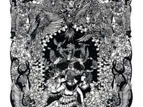 下村優介 「喜びと輝き繁栄。」　 切り絵 51.5 × 36.4 cm　