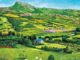 【サンマリノ遠望(サンマリノ共和国)】油彩、F10号