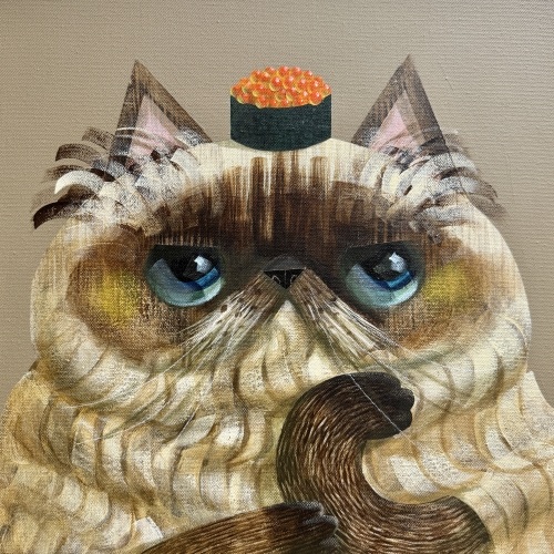 《いくら無限回想/Ikura in Endless Replay》
40×40cm
アクリル絵の具、キャンバス