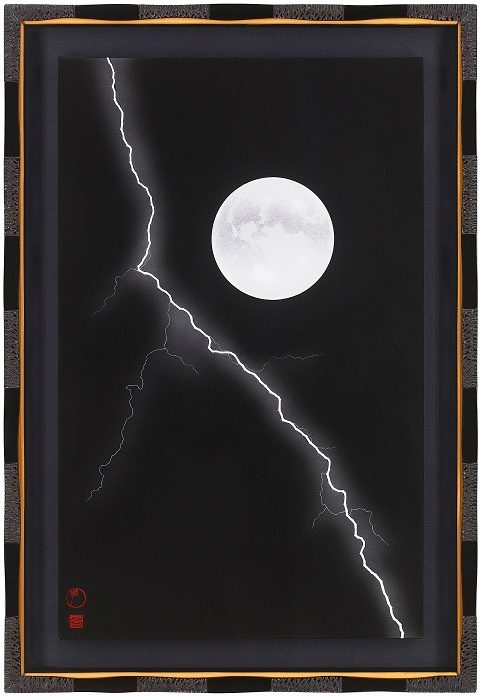 「月と稲妻」

10号M

雲肌麻紙、天然岩絵具　

2025年