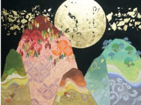 「山越明月」（縦40.9×横53cm）