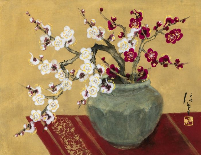 岡信孝 「紅白梅」