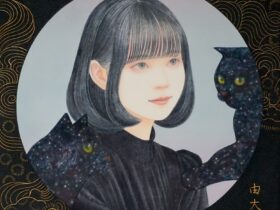 星をみつめる」和紙、膠彩、41×41cm