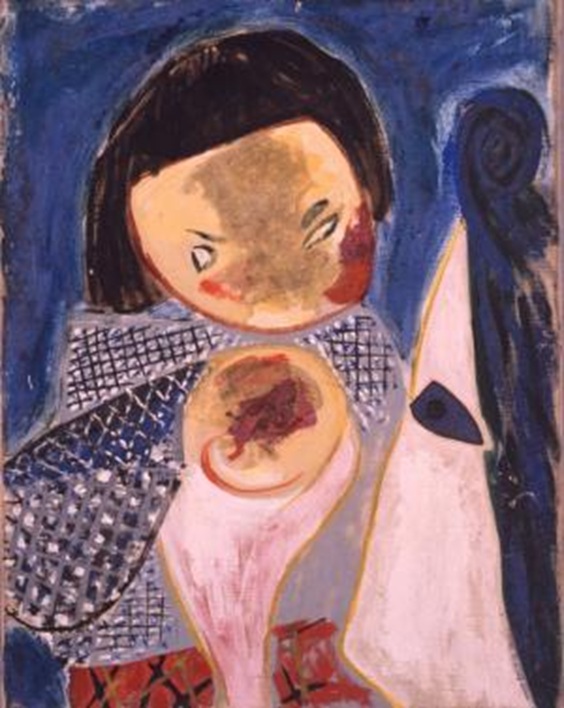 長谷川三郎《母と子》1950年