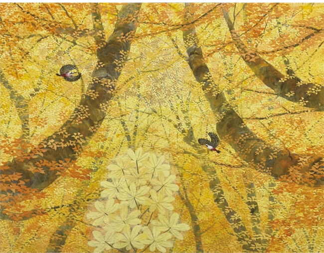 天空の森へ　紅葉
岩絵具・10P