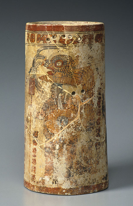 喫煙人物図彩文壺　7〜11世紀　マヤ中部地方