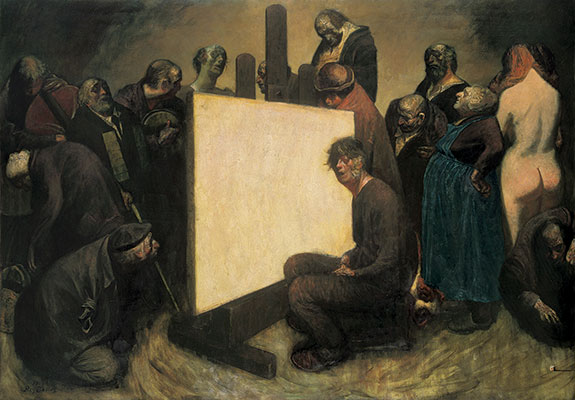 鴨居玲《1982年 私》 1982年 石川県立美術館