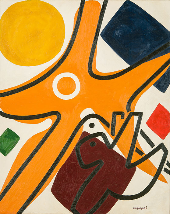 村井正誠《母と子》1950年 油彩、キャンバス 個人蔵