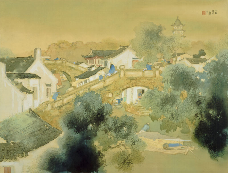 竹内栖鳳《城外風薫》1930(昭和 5)年 絹本・彩色 山種美術館