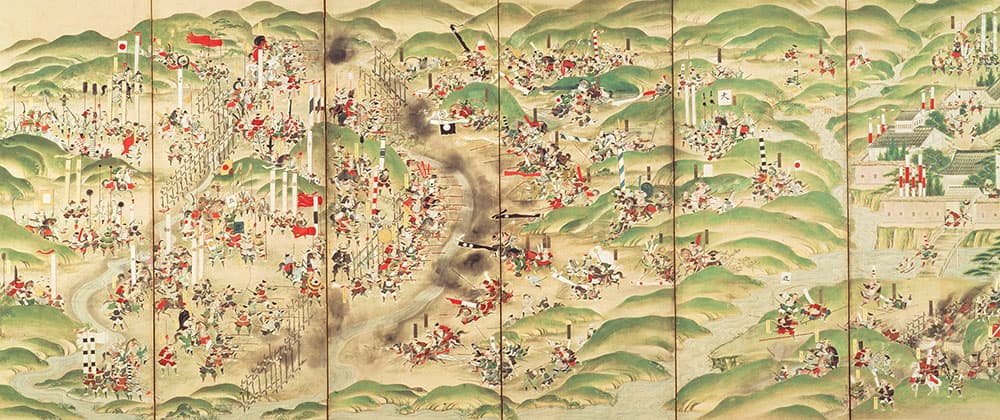 長篠合戦図屏風　六曲一隻　江戸時代18～19世紀　徳川美術館蔵（前期）
