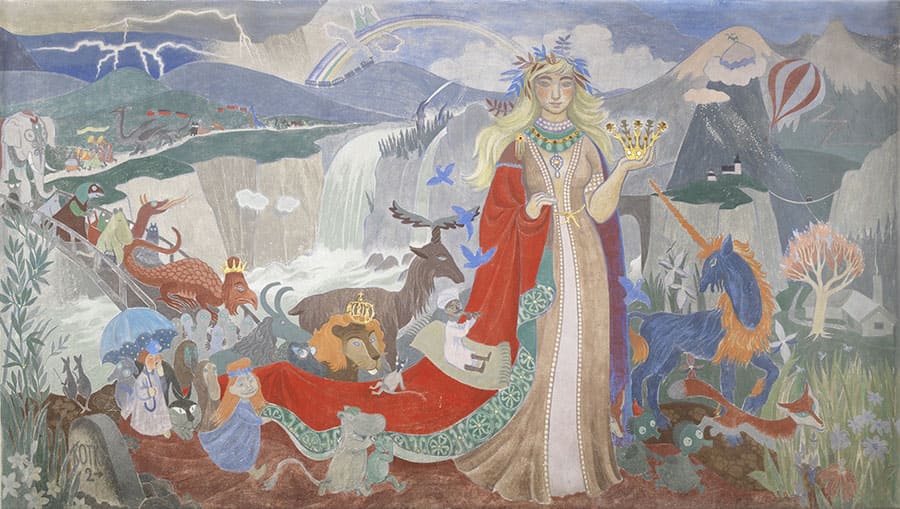 トーベ・ヤンソン「フェアリーテイル・パノラマ」（右面）1949年 フレスコ・セッコ
フィンランド・コトカ市 © Moomin Characters™
Photo © HAM / Maija Toivanen ※映像で紹介予定