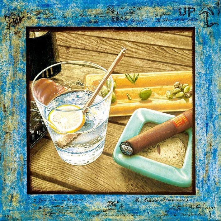 【アイランド・バケーション】ジグレー・キャンバス、70×70cm