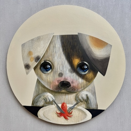 《ずっとごちそう/Forever a Treat》
直径50cm
アクリル絵の具、キャンバス