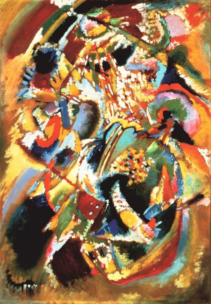 ヴァシリー・カンディンスキー《 「E.R.キャンベルのための壁画No.4」の習作（カーニバル・冬）》 1914年  宮城県美術館蔵