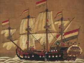 《オランダ船図》 18世紀（当館蔵）