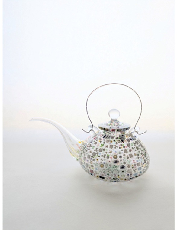 江波 冨士子「花の庭 ちろり」H14×W18×D10.5cm