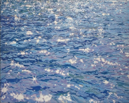 作品名：Sparkling Blue I

サイズ：H130.3×W162cm 
