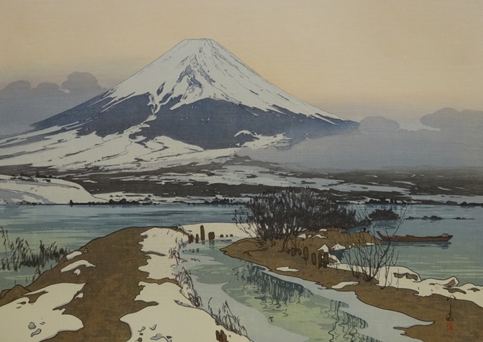 吉田博　《冨士拾景　河口湖》