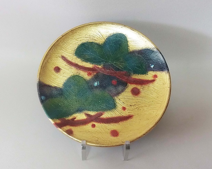 藤田 武志「松文飾皿」径18×高さ2cm