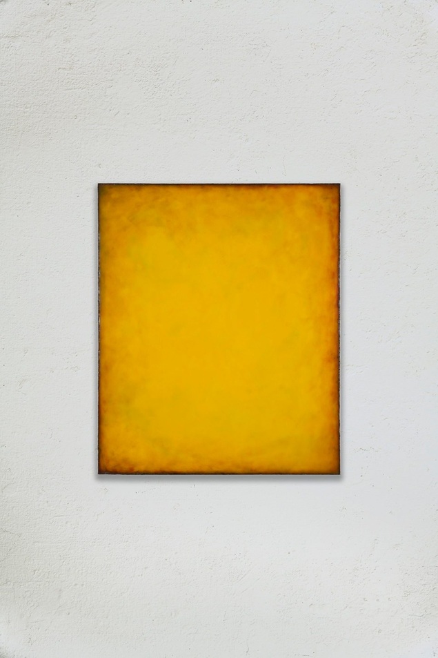 松浦延年 「Yellow 550」 F20号 アクリル、油彩、レジン 2022年