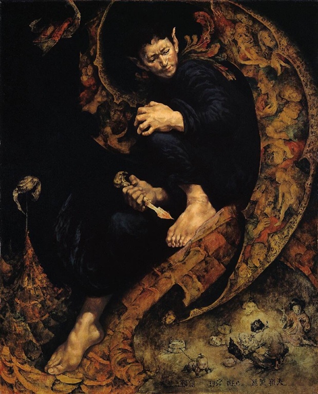 
牧野邦夫 《屋上の邪保》 昭和41年(1966年) 個人蔵
