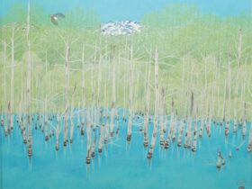 青い池 岩絵具・20F