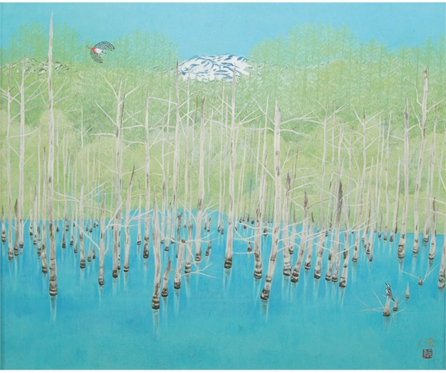 青い池 岩絵具・20F