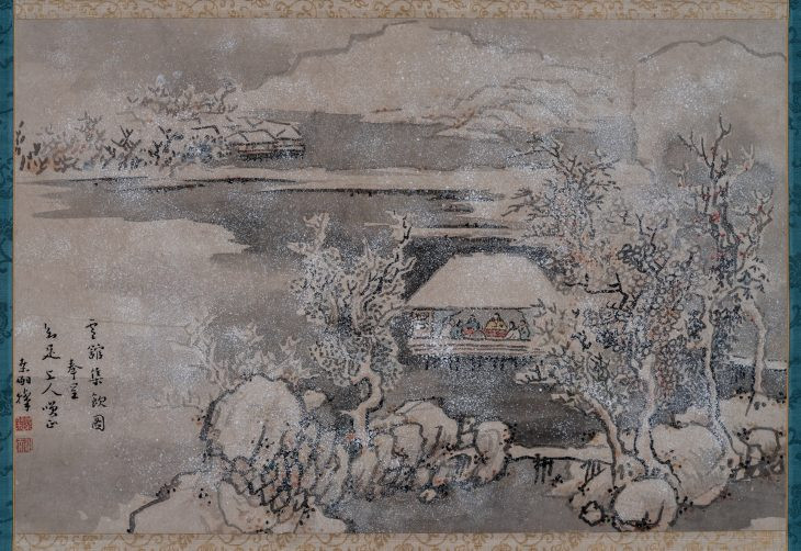 「雪館集飲図」　桑山玉洲筆（館蔵）