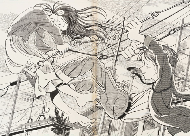 WEEKLY漫画アクション新人賞募集イラスト、1992年 ©こうの史代