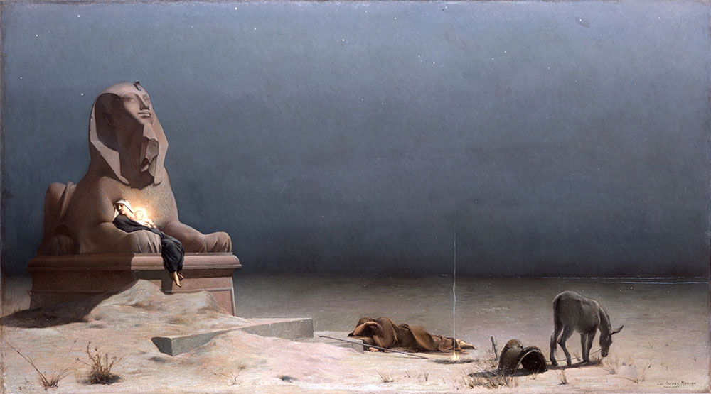 リュック＝オリヴィエ・メルソン《エジプト逃避途上の休息》1880年　島根県立美術館