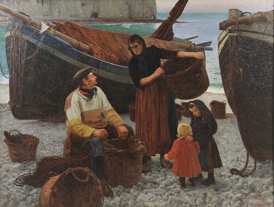 鹿子木孟郎《ノルマンディーの浜》1907年（明治40） 泉屋博古館東京寄託