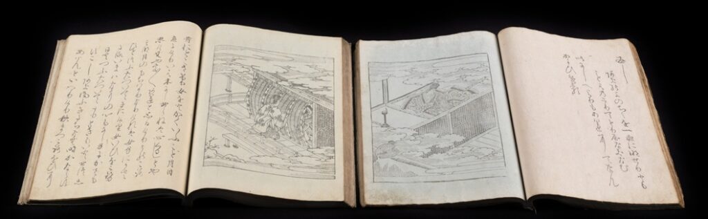 （左）『伊勢物語』〔慶長13年（1608）〕刊、嵯峨本第2種本、2巻存上1冊／（右）『伊勢物語』〔元和寛永頃〕刊、2巻2冊　どちらも飯沼観音圓福寺蔵 撮影：村松桂（株式会社カロワークス