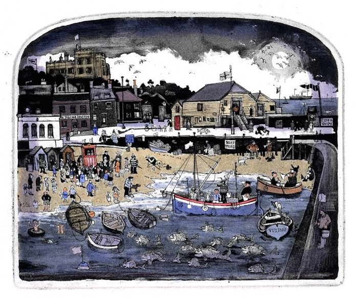 タイトル:「思い出の桟橋」
技法 :手彩色銅版画
サイズ :縦25.0×横30.0cm(画寸)