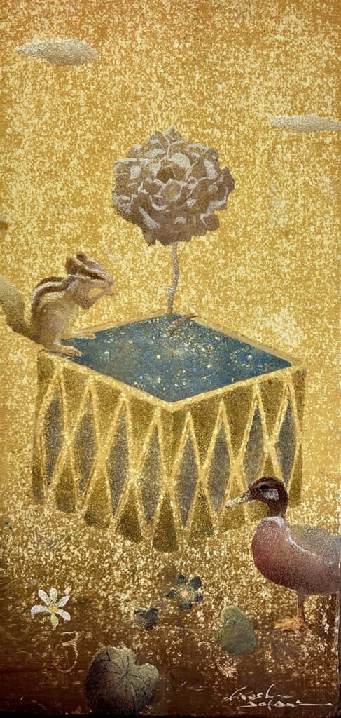 作品名:「集光箱」
技法 :油彩
サイズ:縦28.0×横13.5cm