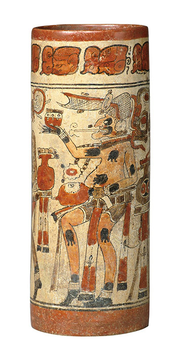 喫煙人物図彩文壺　7〜11世紀　マヤ中部地方