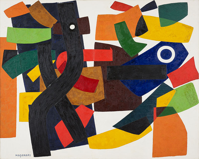 村井正誠《黒い線》1957年 油彩、キャンバス 世田谷美術館蔵