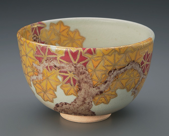 
「色繪窯変紅葉茶盌」径12.0×7.5cm