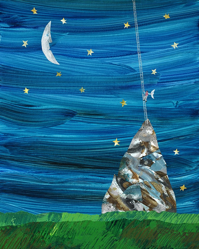 『パパ、お月さまとって!』最終原画1986年、エリック・カール絵本美術館Collection of the Eric and Barbara Carle Foundation © 1986 Penguin Random House LLC.