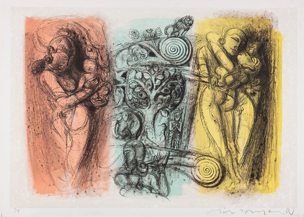 利根山光人《生命の樹》1987年、リトグラフ、一般社団法人アルテトネヤマ蔵