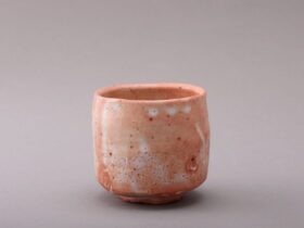 紅志野　茶盌 径11.9×高さ11.1cm