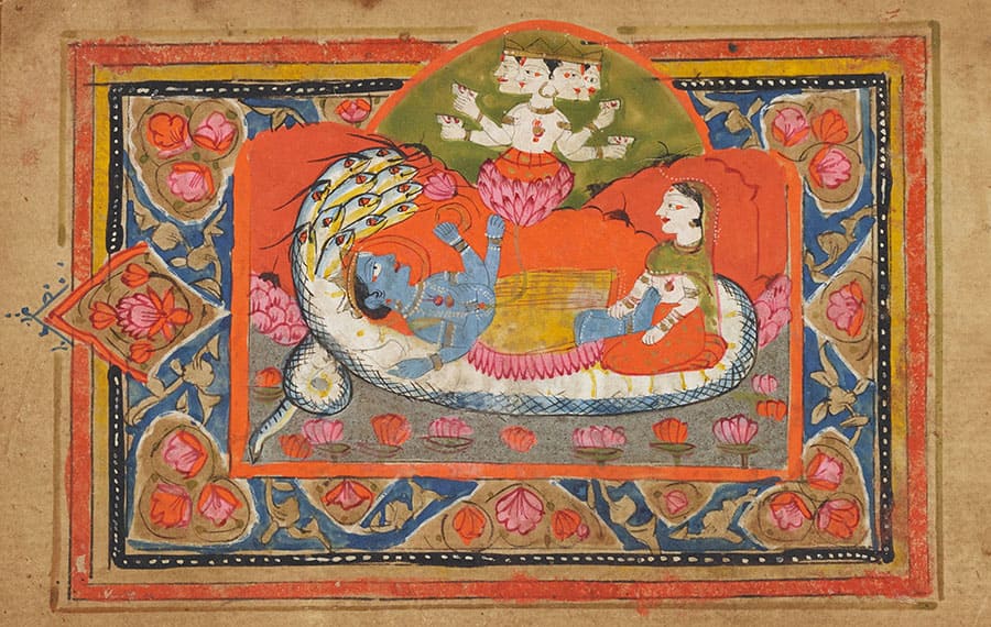 ナーガ上のヴィシュヌ　
インド　19世紀　東京国立博物館
Image: TNM Image Archives