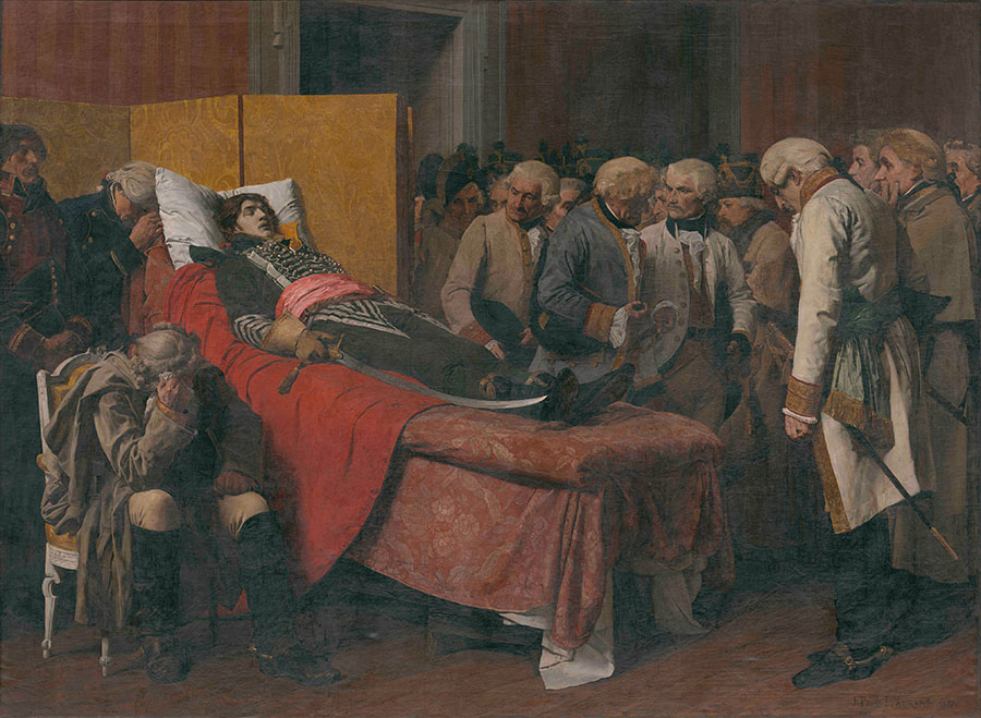 ジャン= ポール・ローランス《マルソー将軍の遺体の前のオーストリアの参謀たち》1877年　泉屋博古館東京