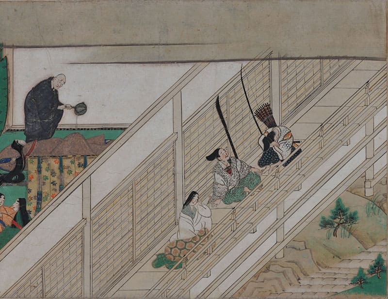 重要文化財　石山寺縁起絵巻 巻第二（部分）
絵：鎌倉・正中年間（1324～26）　
詞：南北朝時代（14世紀）　滋賀・石山寺
【展示期間：9月20日～10月１9日　※巻替えあり】