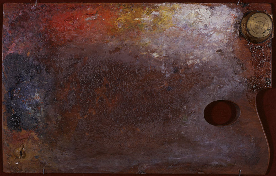 金山平三《パレット》油彩・板