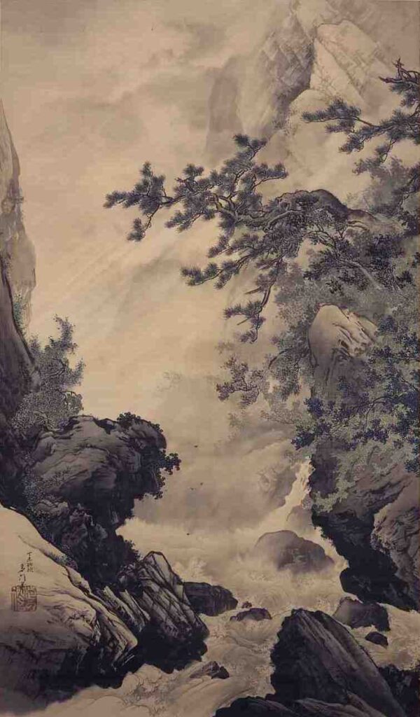 山内多門「驟雨之図」