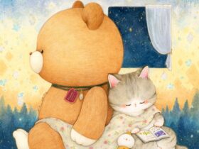 ©衣川まや タイトル：「星が眠る森」 技法　　：オイルパステル、ソフトパステル、色鉛筆、アクリルガッシュ、顔料ペン、GAバガス紙に描画 サイズ　：縦40.0×横40.0cm