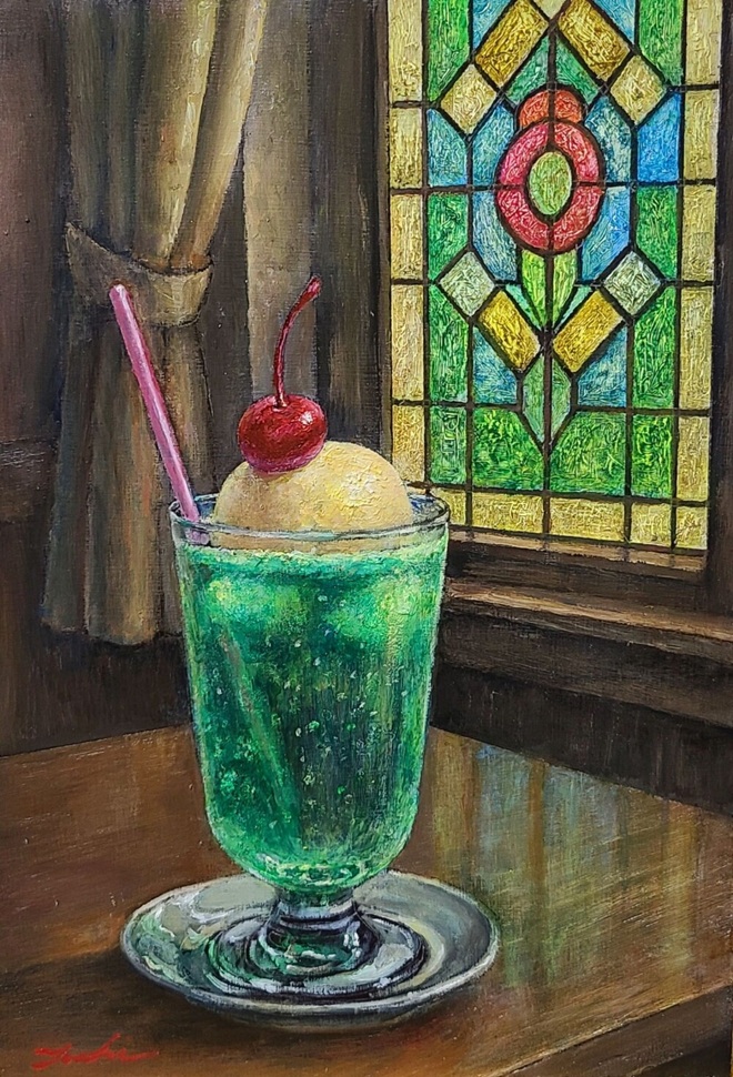 「クリームソーダ」SM　油彩