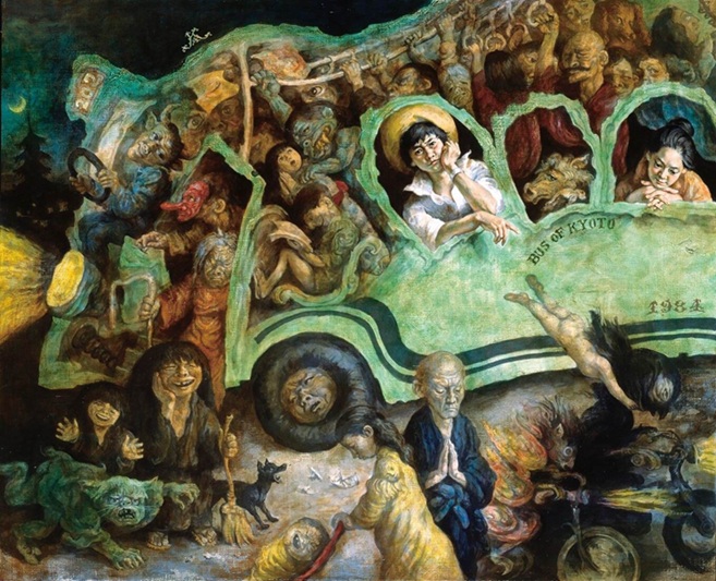 牧野邦夫 《京都のバス》 昭和59年(1984年) 個人蔵
