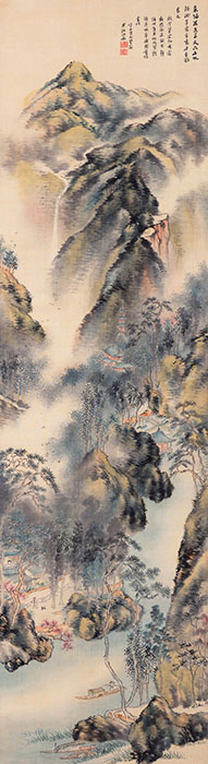 岡田半江「春靄起鴉図」 天保12年（1841） 遠山記念館蔵　重要文化財